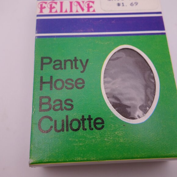 Vintage Feline One-Size Smoke-Grey 100% Nylon Made in Canada Pantyhose - Picture 4 of 11